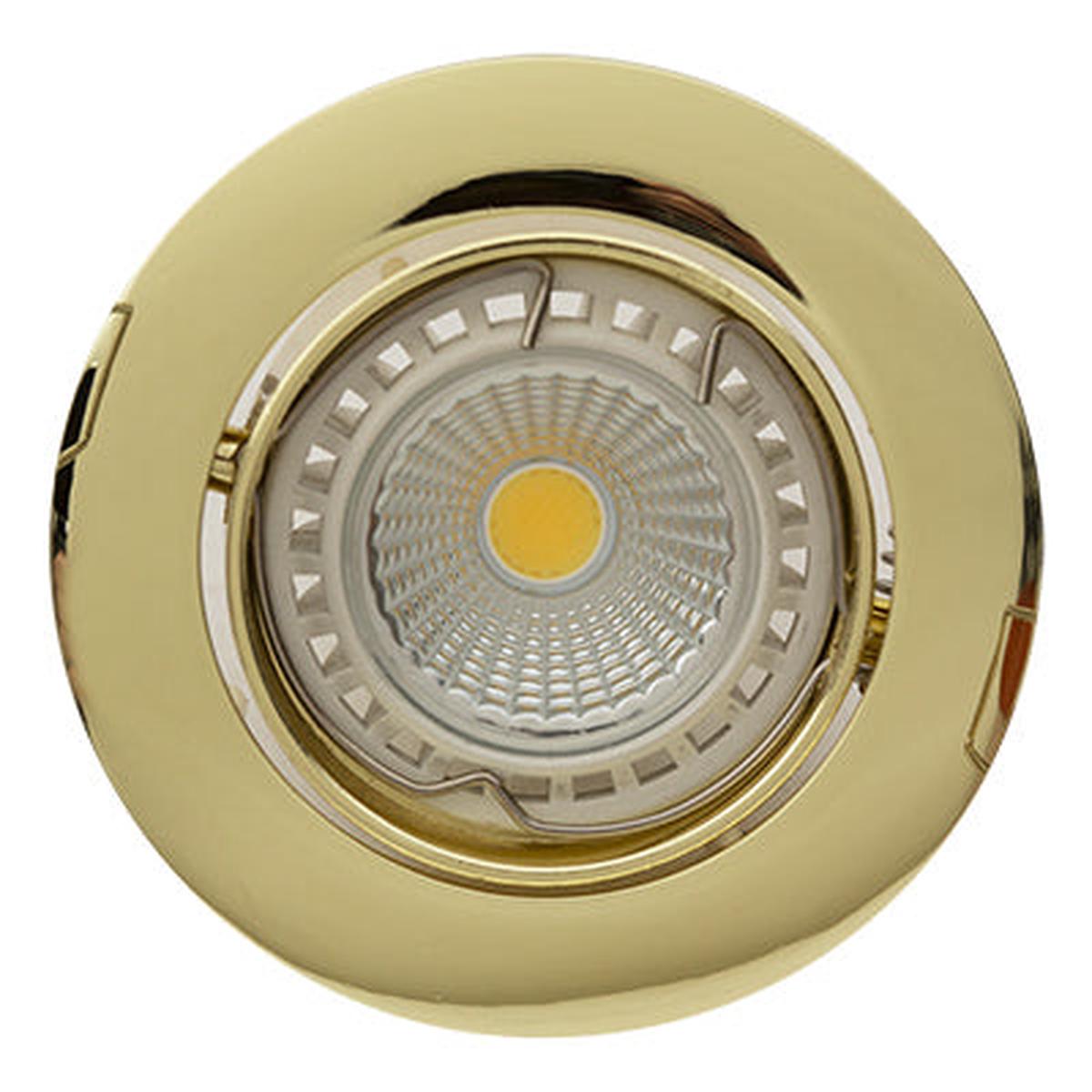 Eurolux Downlight Standard Tilt Curved Rim 83mm Polished Brass
