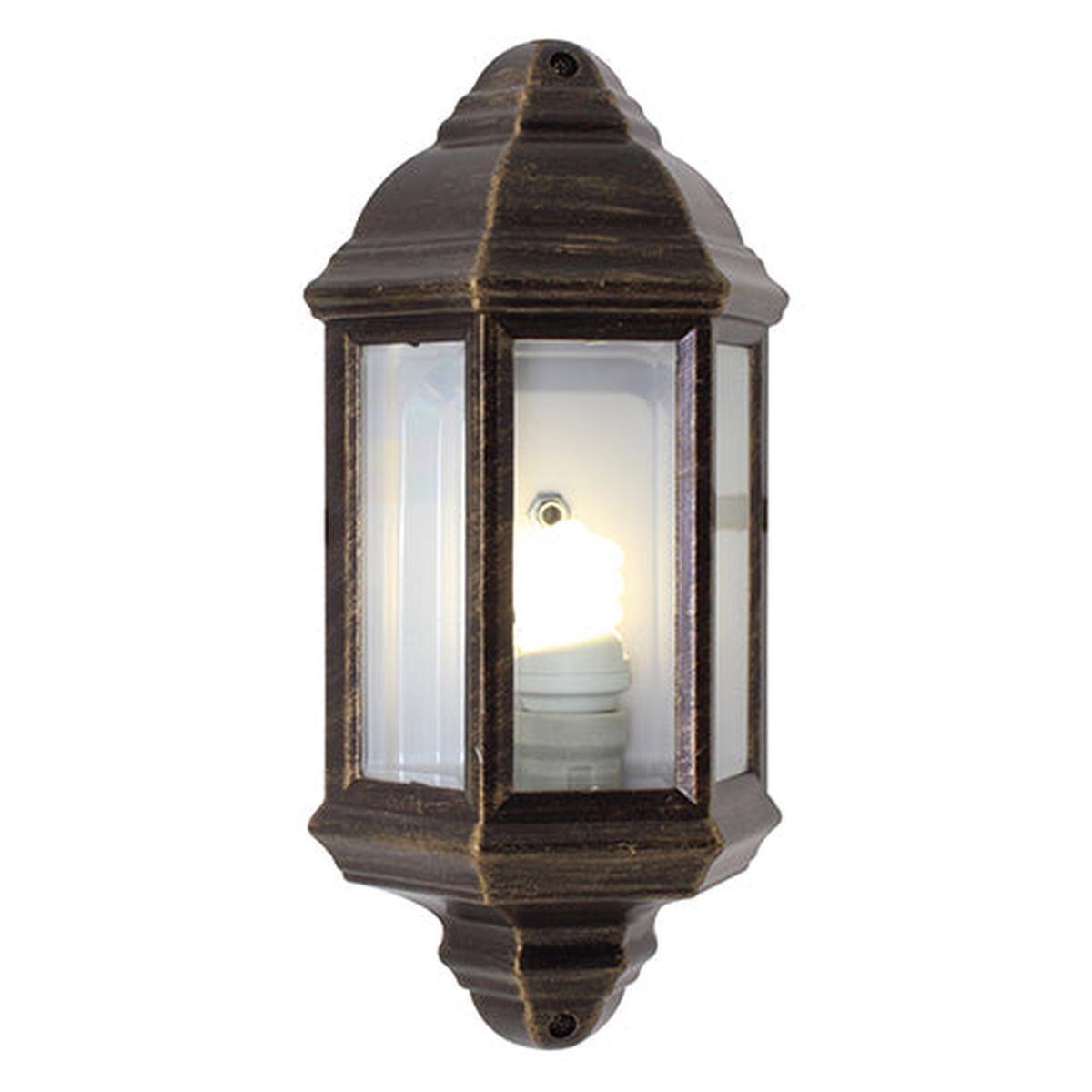 Eurolux Lantern 3 Panel Half Wall Black Gold 1Xe27