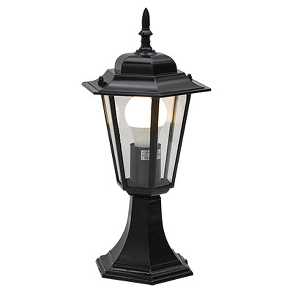 Eurolux Lantern 6 Panel Pedestal Black