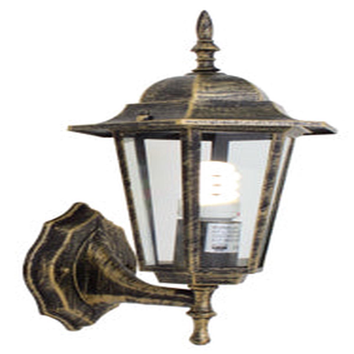 Eurolux Lantern 6 Panel Upfacing Black Gold