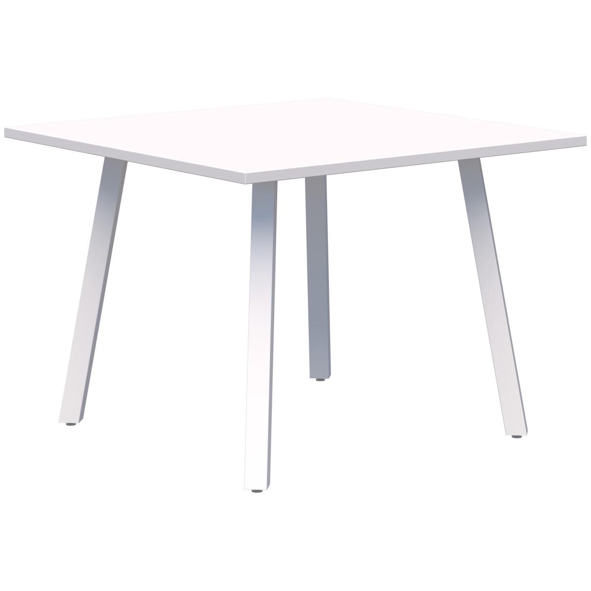 Modella II Meeting Table - Snow Velvet/White 800 x 800mm