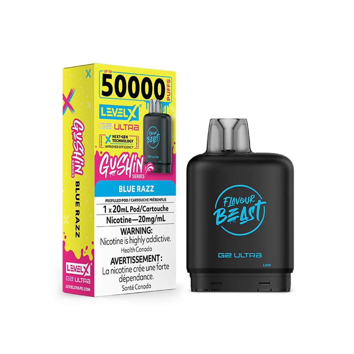 Level X G2 Ultra Pod - Flavour Beast - Gushin Blue Razz (ON)