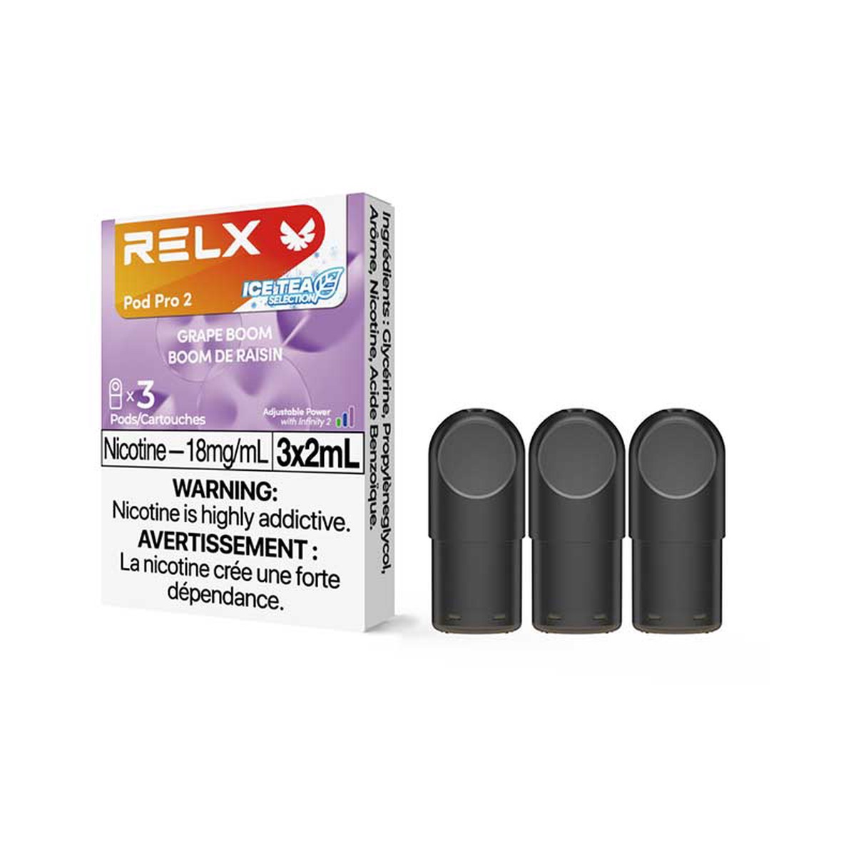 RELX Pod Pro 2 - Grape Boom (Ice Tea) (3 Pack)