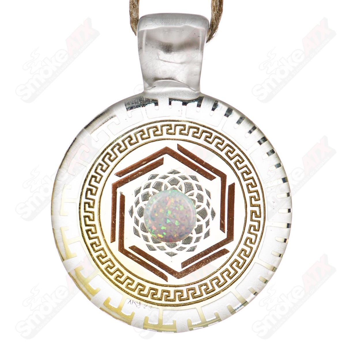 #1 Complex Inlay Pendant Alkaline Glass