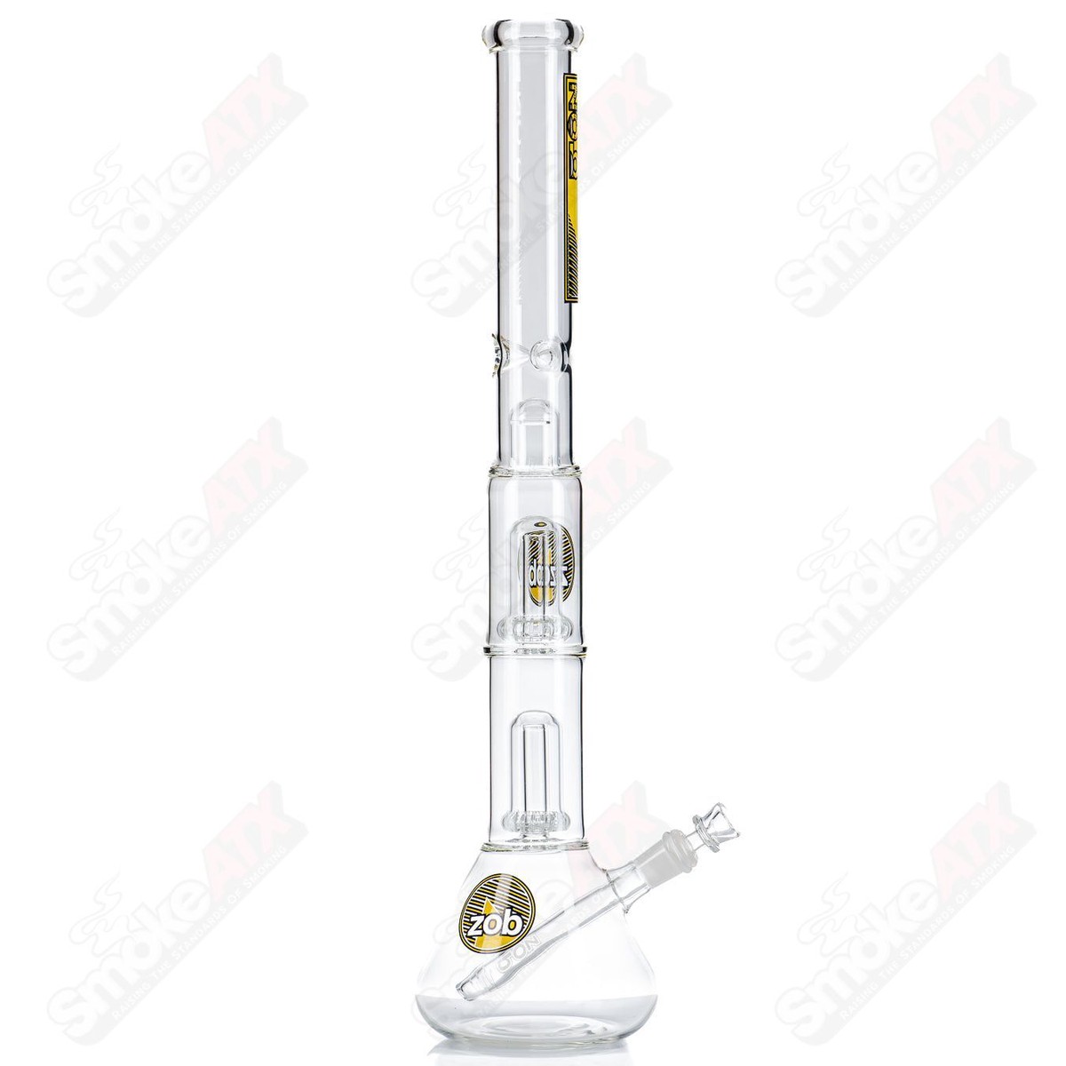 23" Double UFO Beaker (Black/Yellow) ZOB