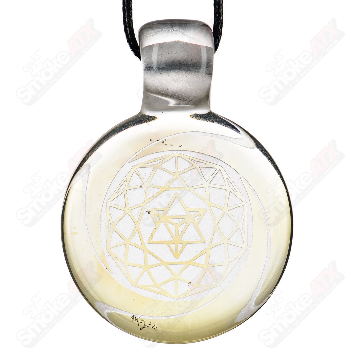 #5 Complex Inlay Pendant Alkaline Glass