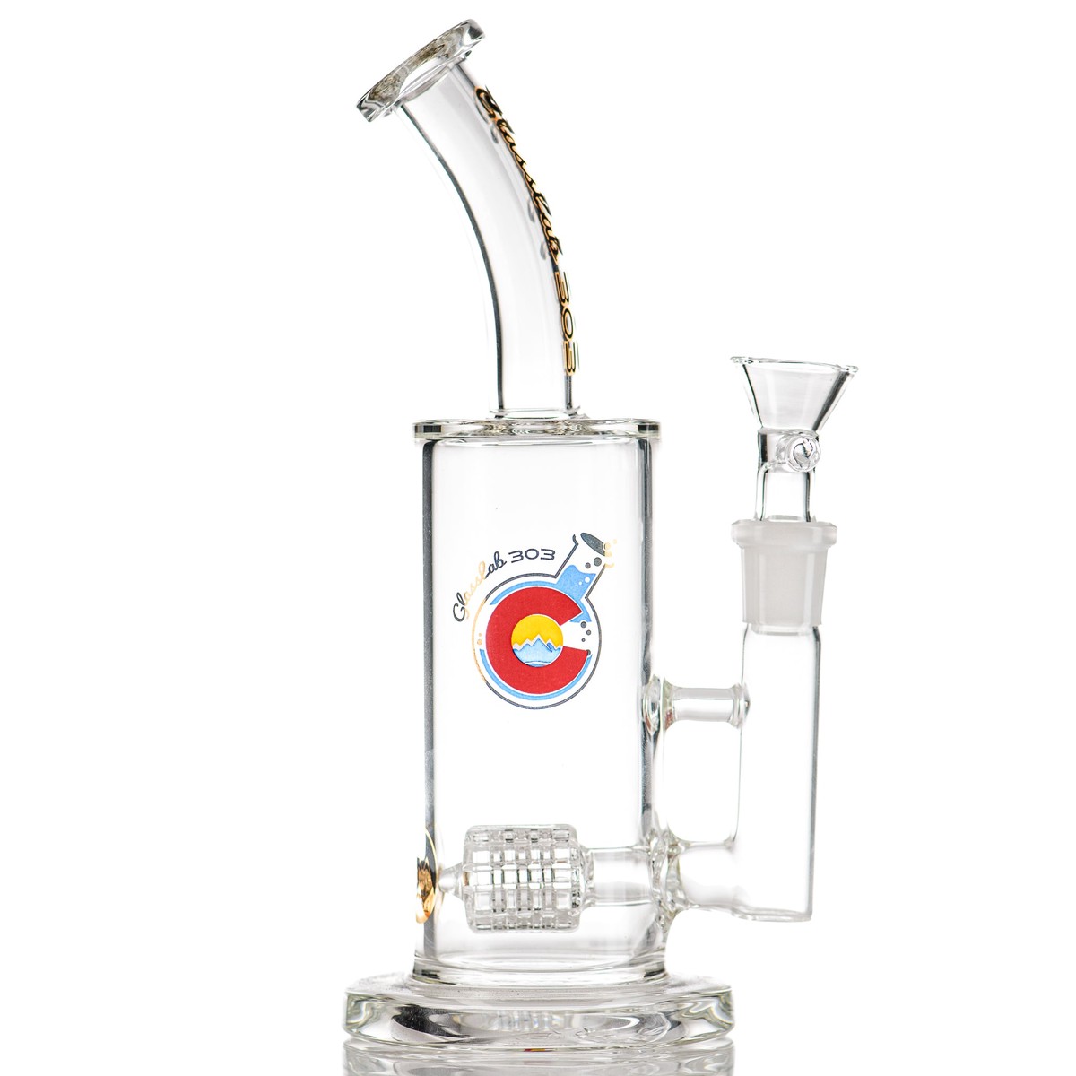 8in 14mm Clear FAT Inline Matrix Hanger GlassLab 303