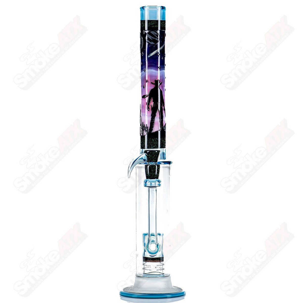 #1 Straight Tube w/ Gridded Percs by Subliminal Glass