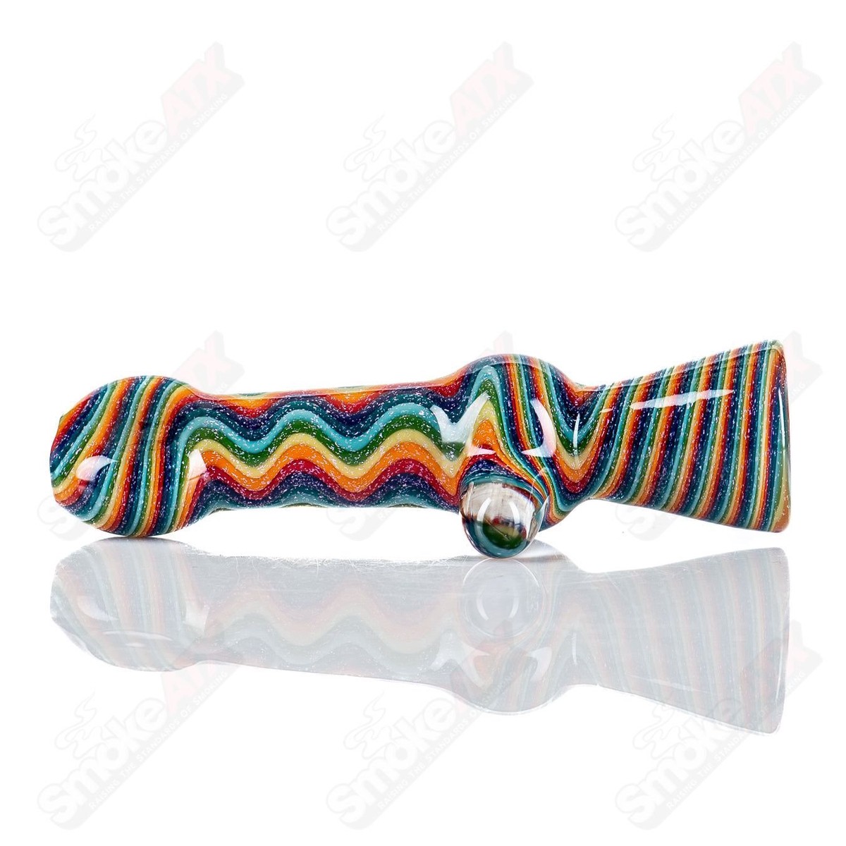 #3 Rainbow Dichro Line Work Chillum by Shane Smith