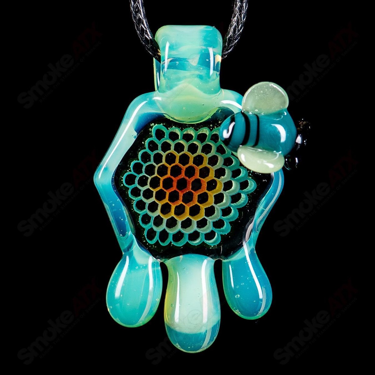 #1 Small Color Honeycomb Drip Pendant by Joe P Glass