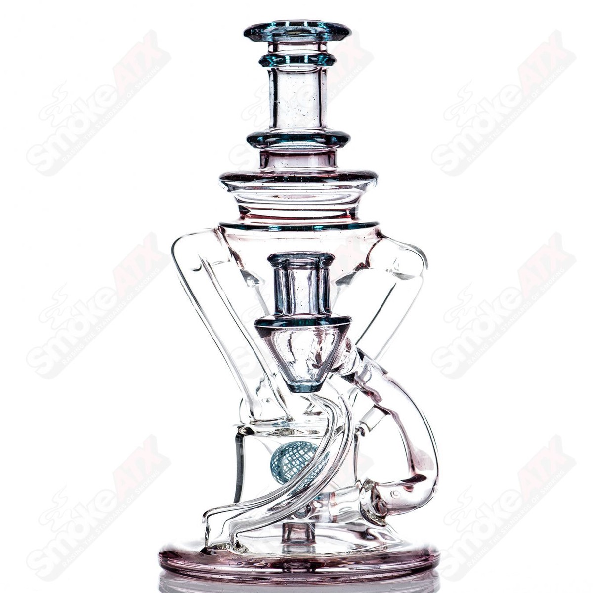 10mm V2 Double Up (Pheonix over Aquarius) Recycler Cerio Glass