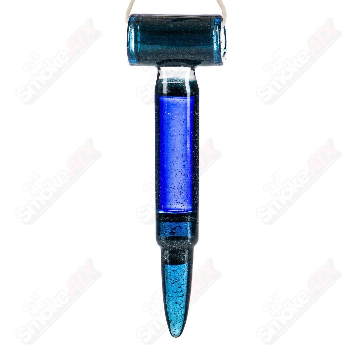 Bullet Pendant in Teal/Cobalt (Signed RMG 2015) by Robert Mickelsen Glass (RAM)