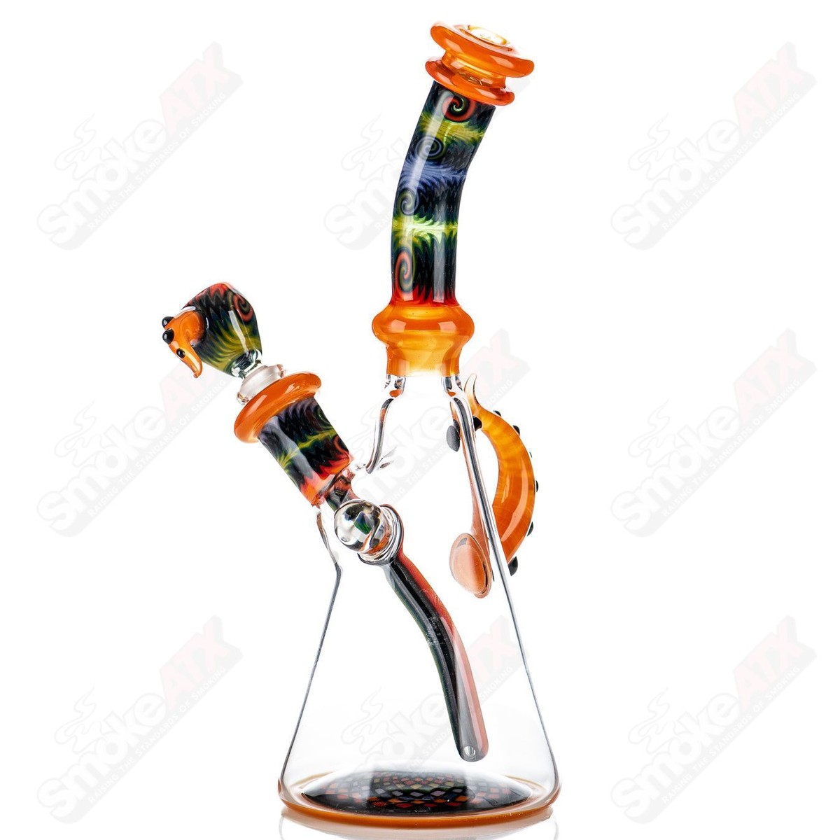 Orange Wig Wag Tube w Slide by Devon Glass