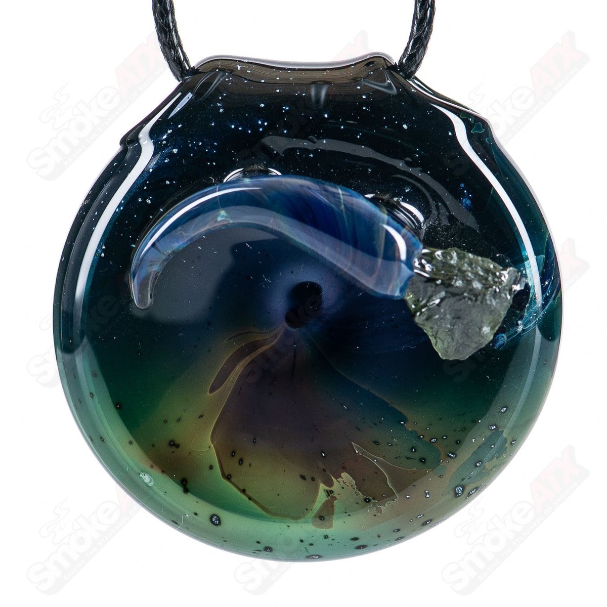 Shooting Star W/ Tektite Pendant by Cdot Glass