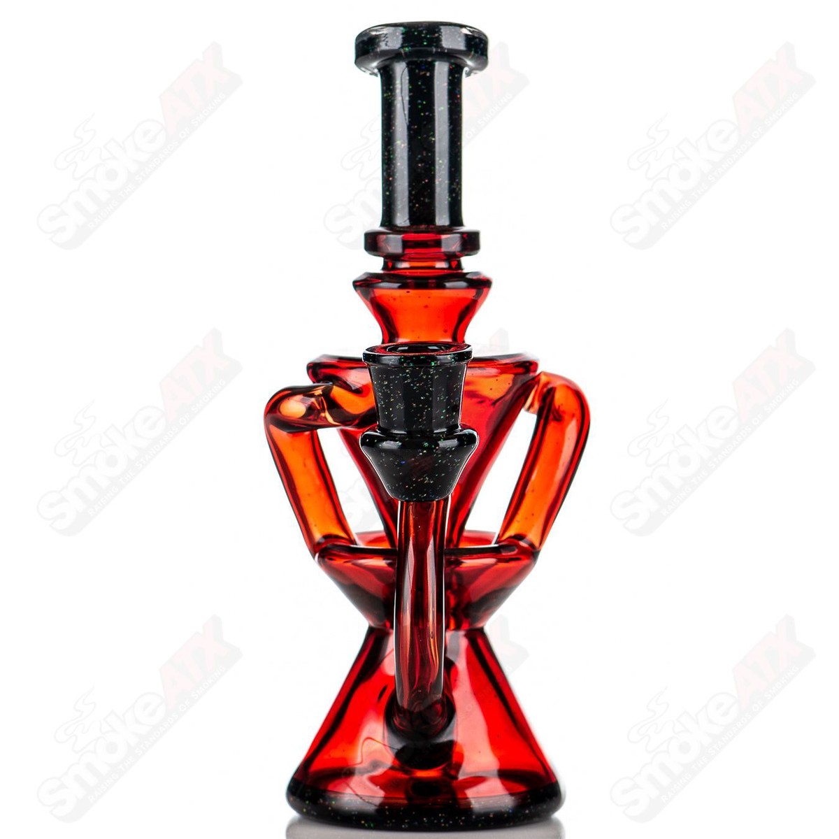 #1 Pomegranate & Black Crushed Opal Mini Recyler Captn Chronic