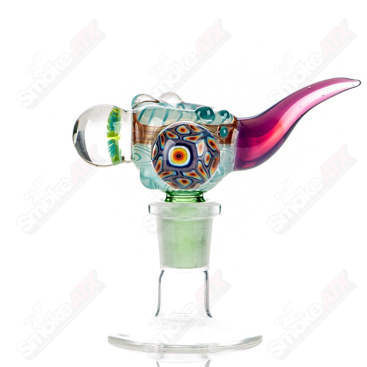 #11 14mm Full Color Worked Horn Milli Bowl JMass