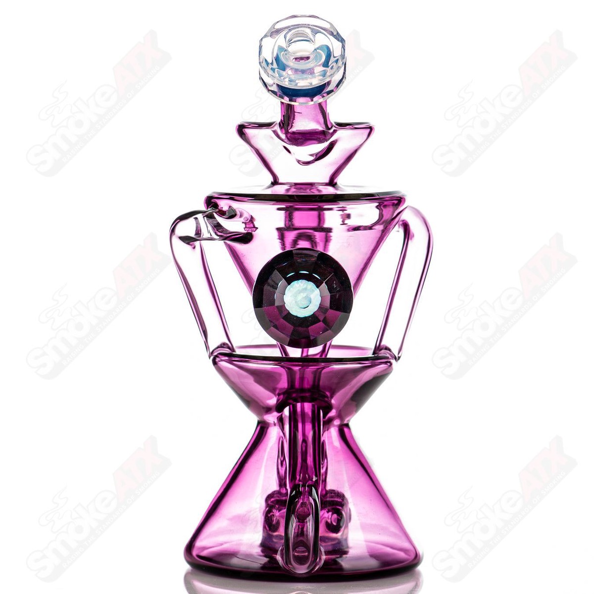 #2 Faceted Two & Through Full-Size Recycler w/ Opal by Captn Chronic