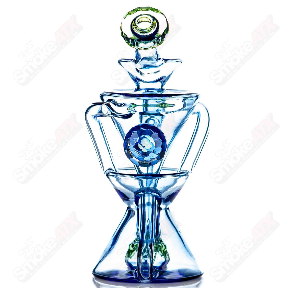 #4 Faceted Two & Through Full-Size Recycler w/ Opal by Captn Chronic