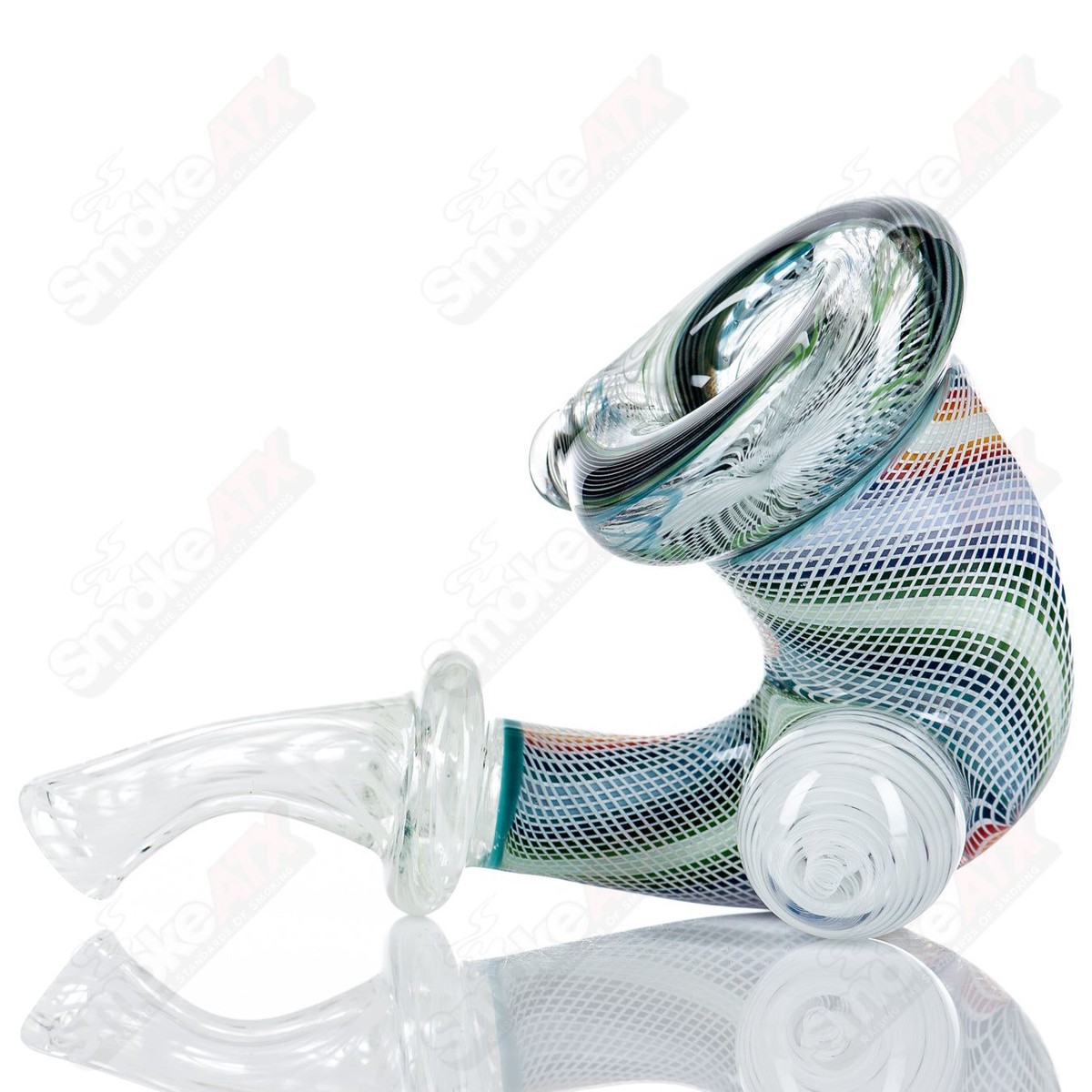 Latticino over Custom Linework Sherlock - by Future Glass & JMass Glass