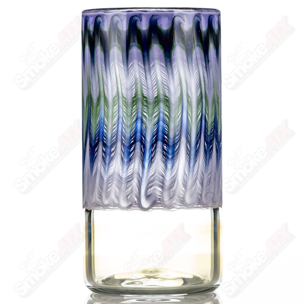 Lavender Wrap N Rake Tall Boy Drinking Glass by Ed Wolfe Glass