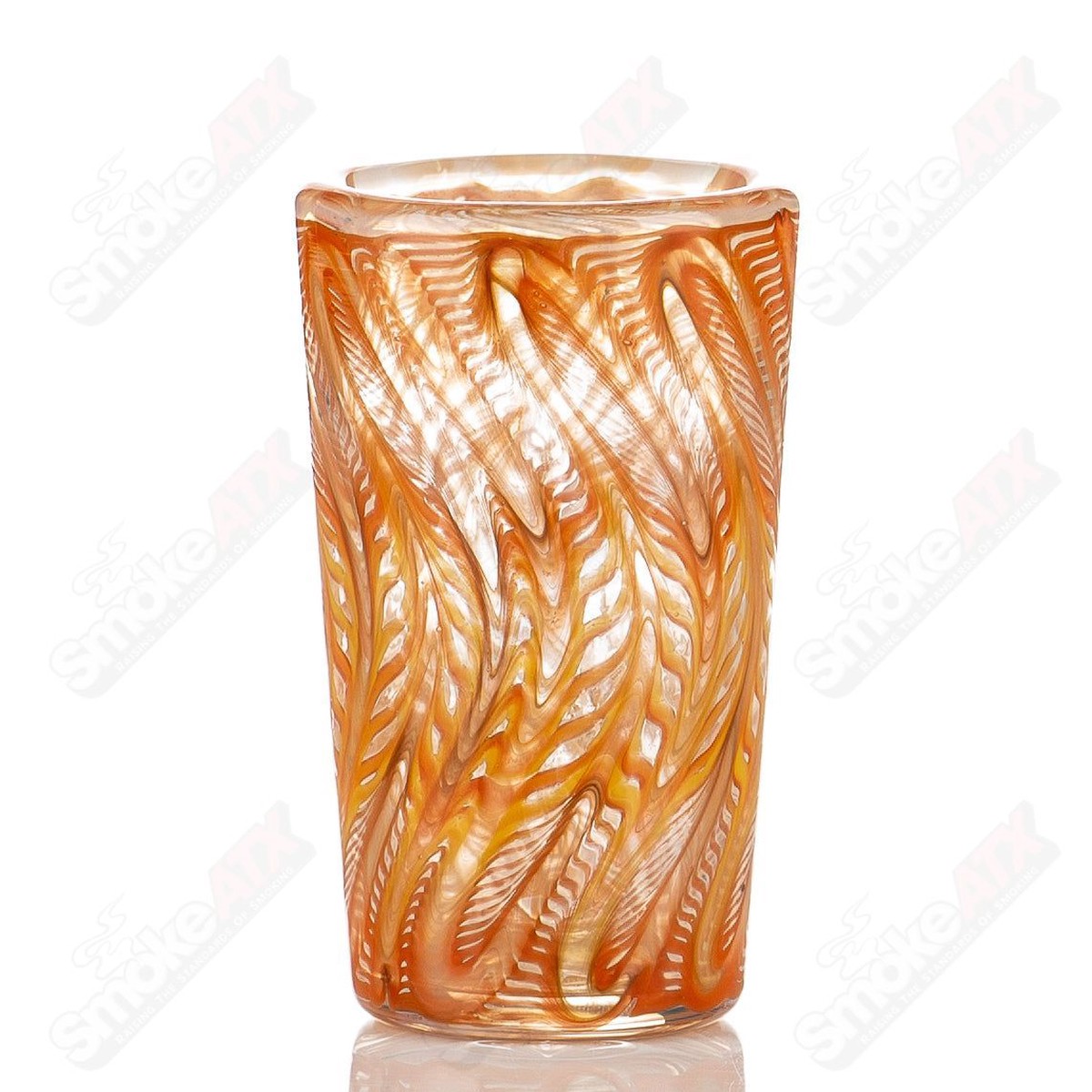 Orange Wrap N Rake Shot Glass by Ed Wolfe Glass