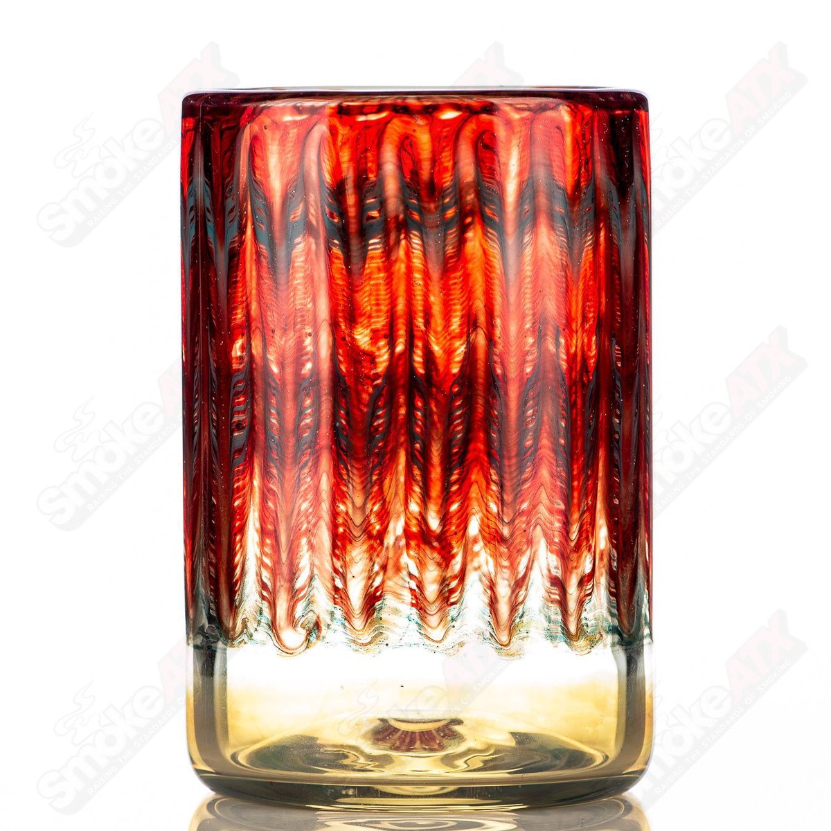 Red Wrap N Rake Tumbler Glass by Ed Wolfe Glass
