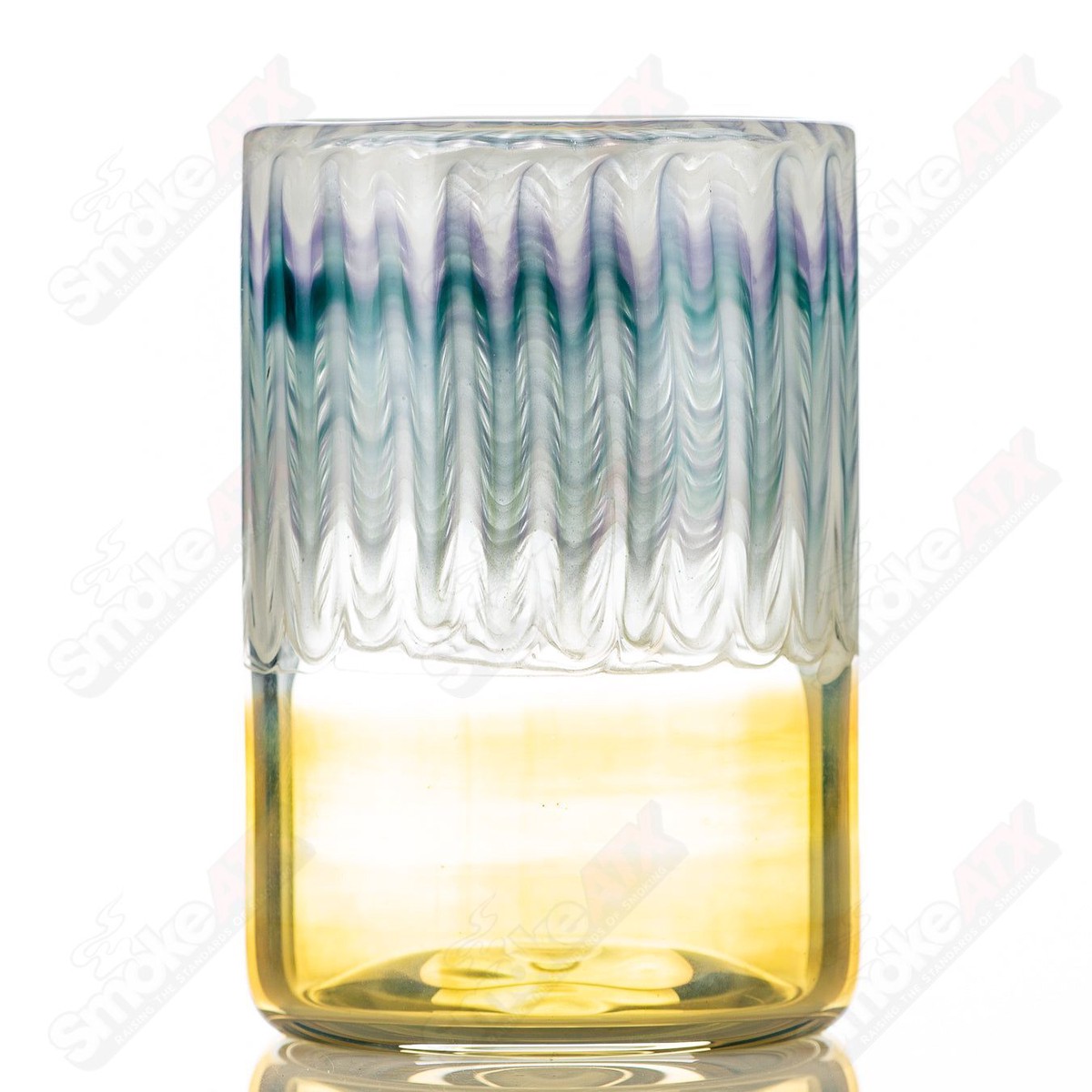 White/Lavender/Teal Wrap N Rake Tumbler by Ed Wolfe Glass