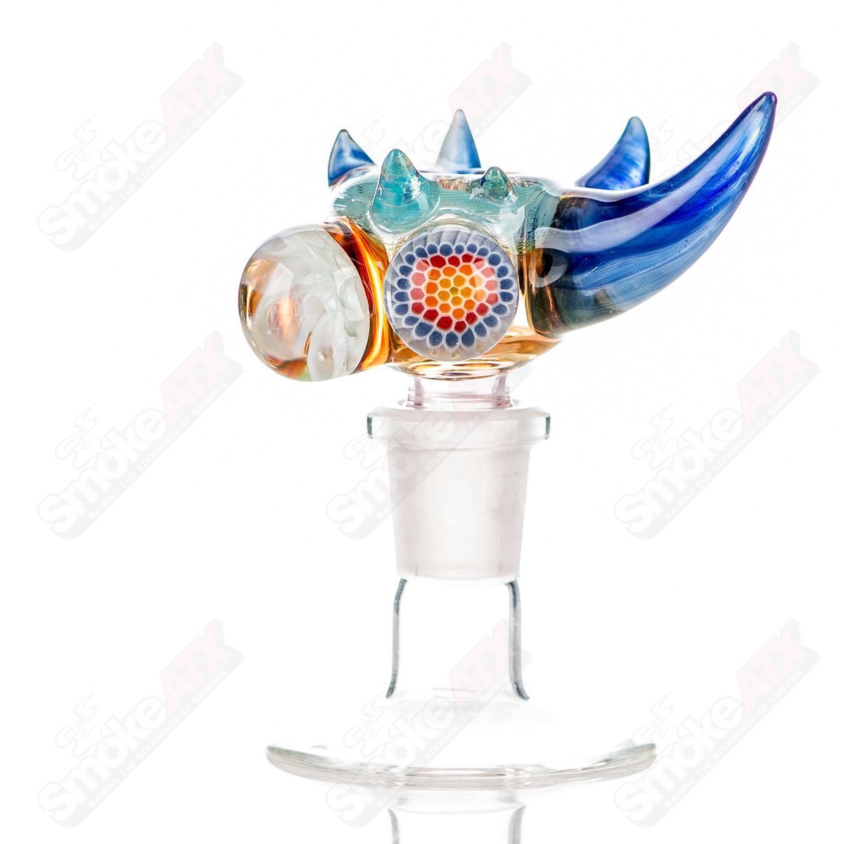 #12 14mm Full Color Worked Horn Milli Bowl JMass