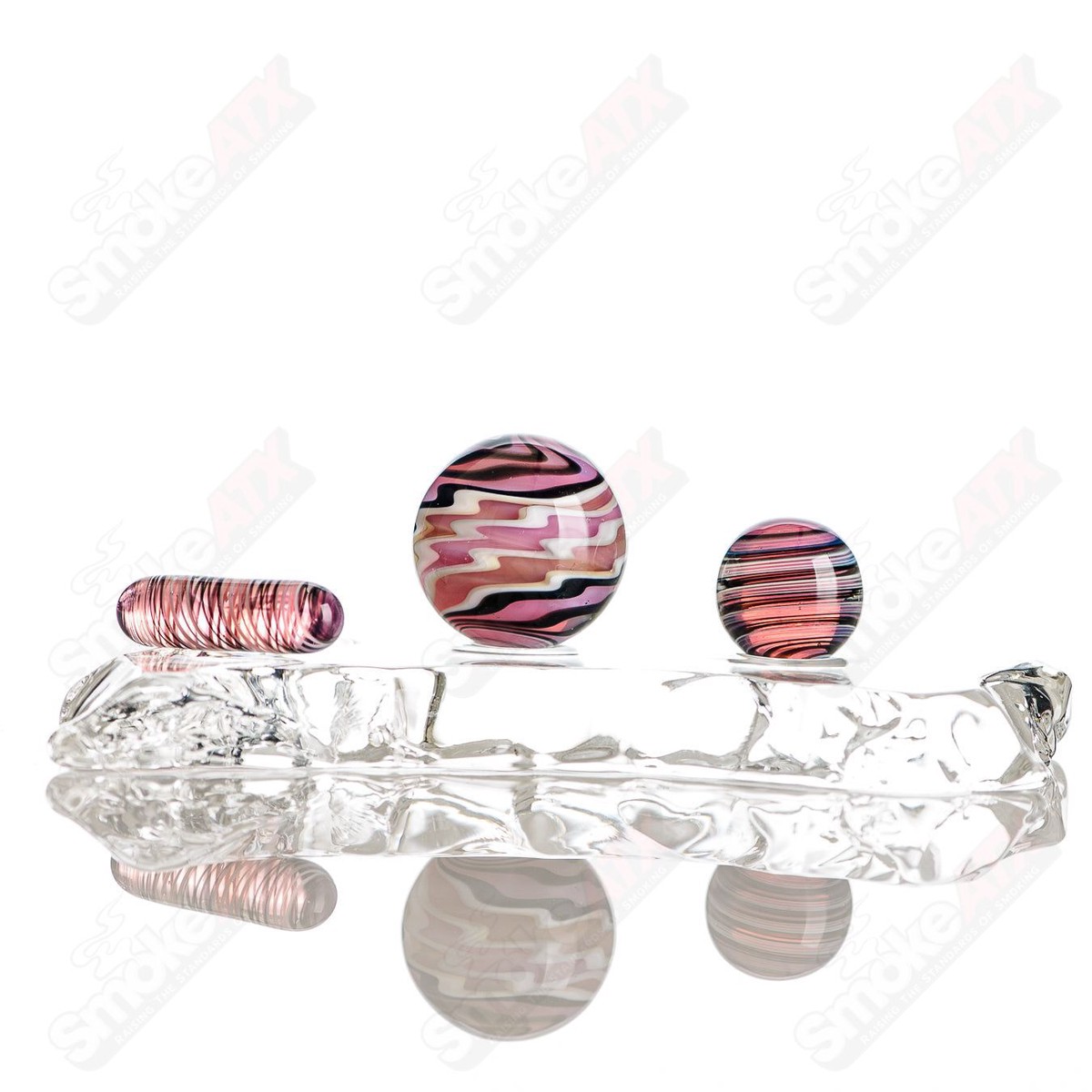 3pc UV Color Worked (Karmaline) Slurper Set Indo Glass