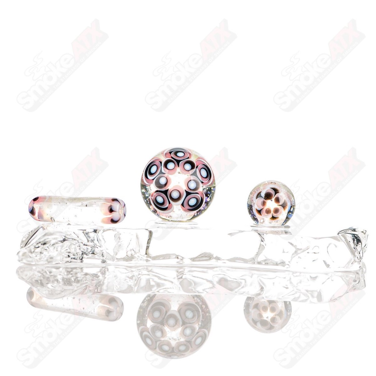 3pc UV Dotstack Cropal (Gold Ruby/ Citrine/ Lucy/ Galaxy/ Lotus) Slurper Set Indo Glass