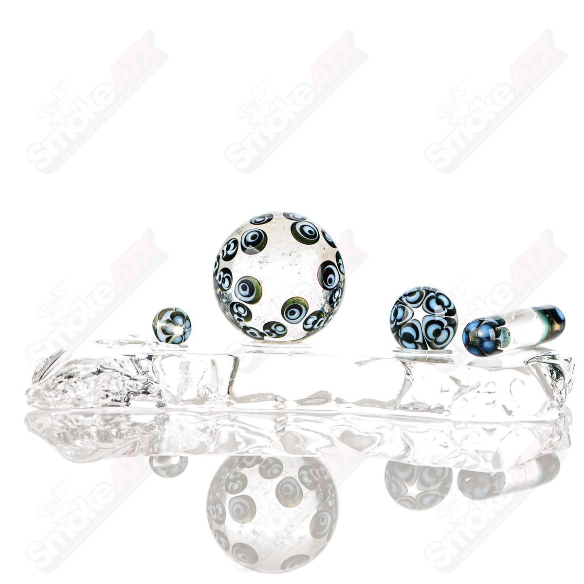 4pc UV Dotstack Cropal (Citrine/ Lucy/ Galaxy/ Lotus) Slurper Set Indo Glass