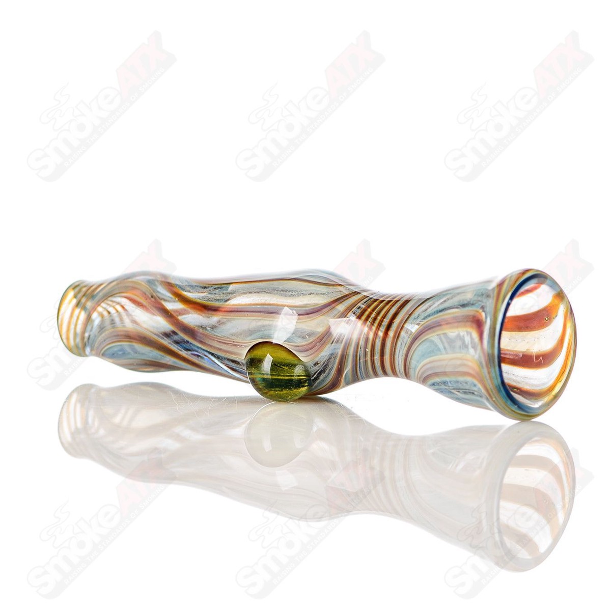 Color Line Work Chillum w/ UV Dot Indo Glass