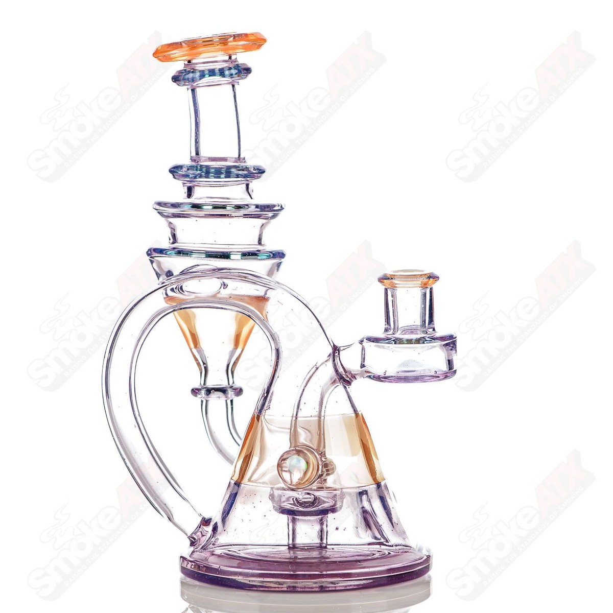 10mm V2 Quickdraw Recycler (New Age and Ghost Orange) Cerio Glass