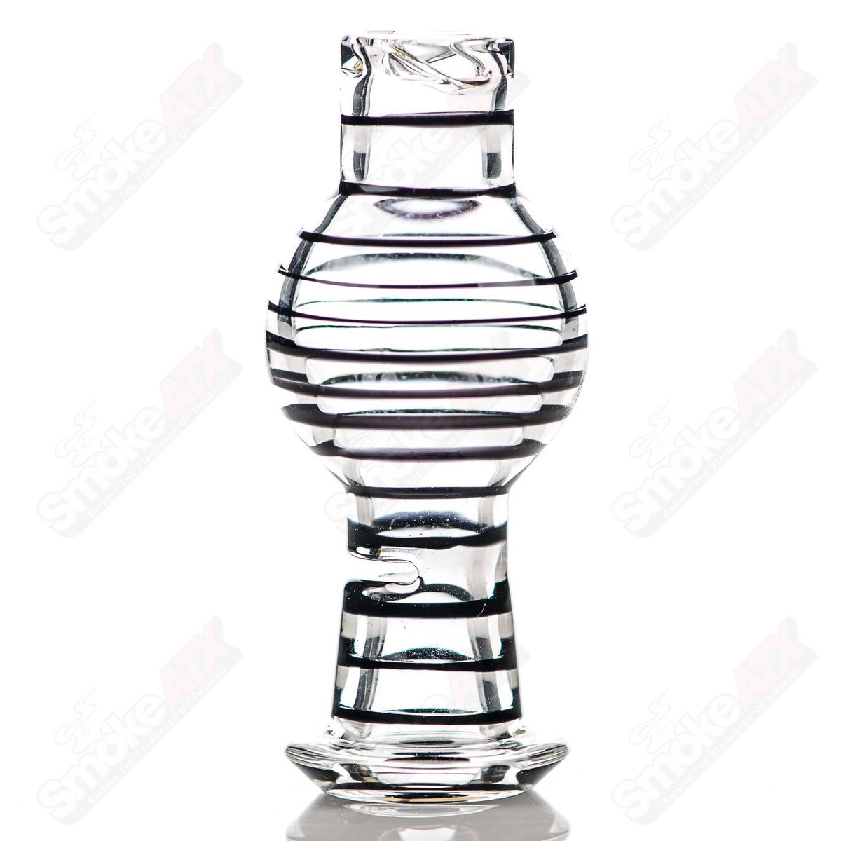 Clear / Black Striped V2 Spinner Cap Glass Carpenter