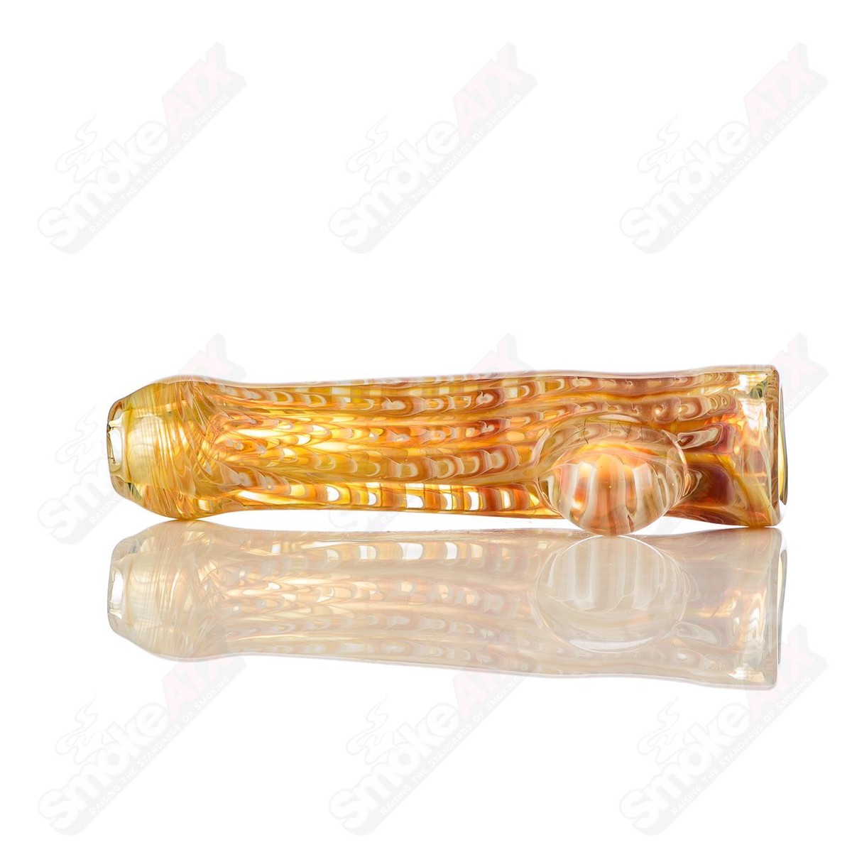 #1 Transparent Worked Chillum w/ Clear Dot Signed - JMK Glass