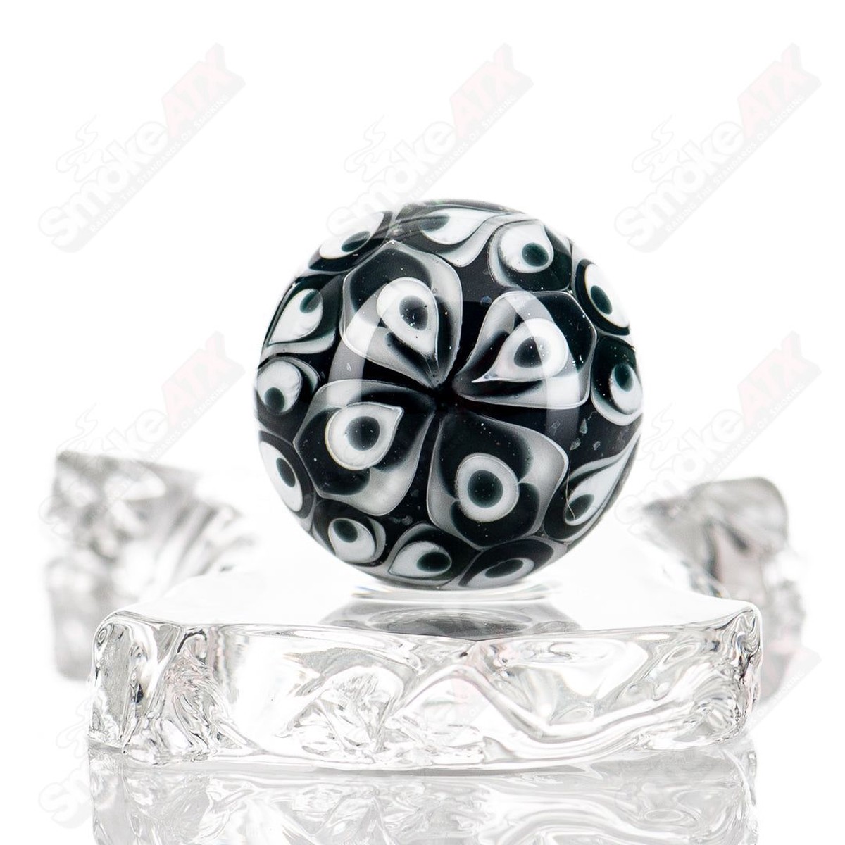 Black Magic UV Pinwheel Top Mib Indo Glass