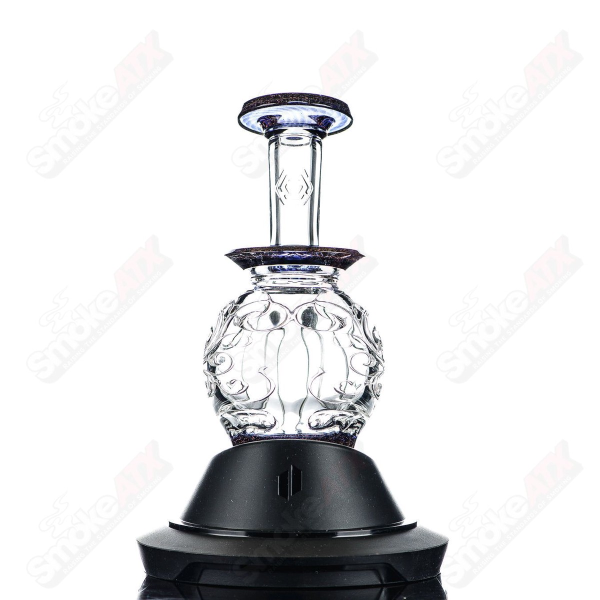 Color Accent Orb (Black Cherry Dichro Black Amethyst Accent Fila No.1 w/ COA) Peak Pro Top Avant Garde Glass