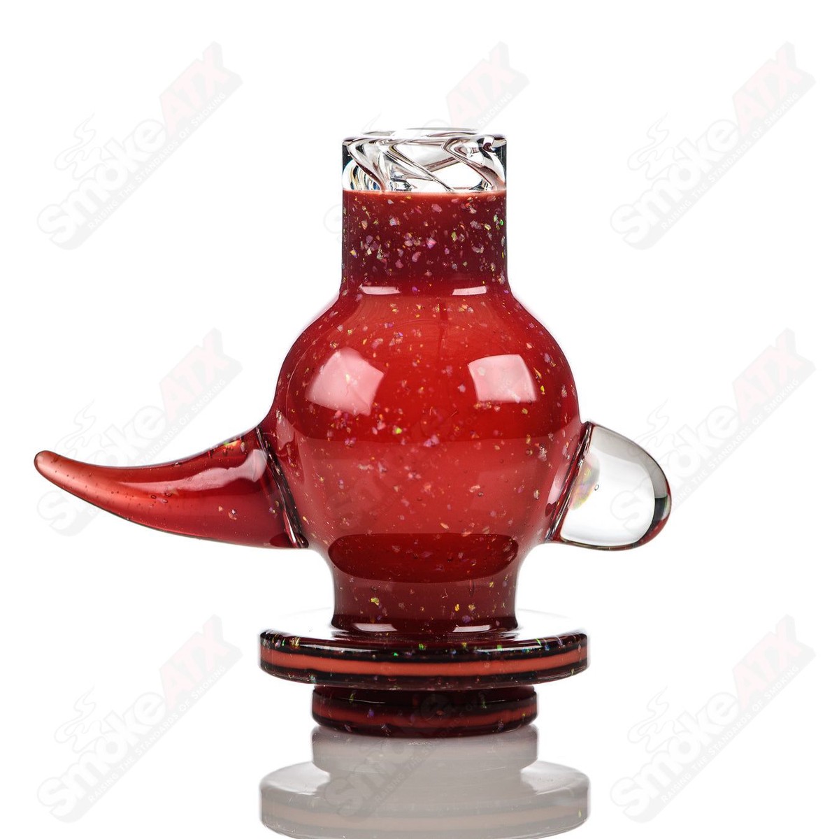Red Elvis Crush Opal Spinner Cap by Glassical Creations & Glass Carpenter