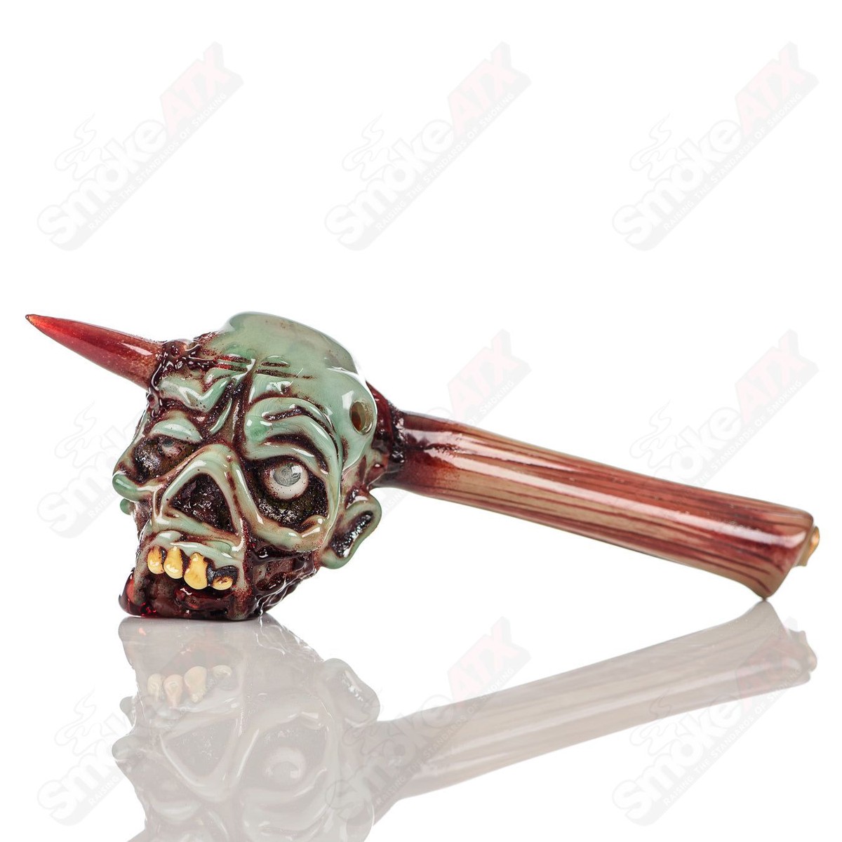 Zombie Head Spoon w/ Glow Eyes Ghost Glass