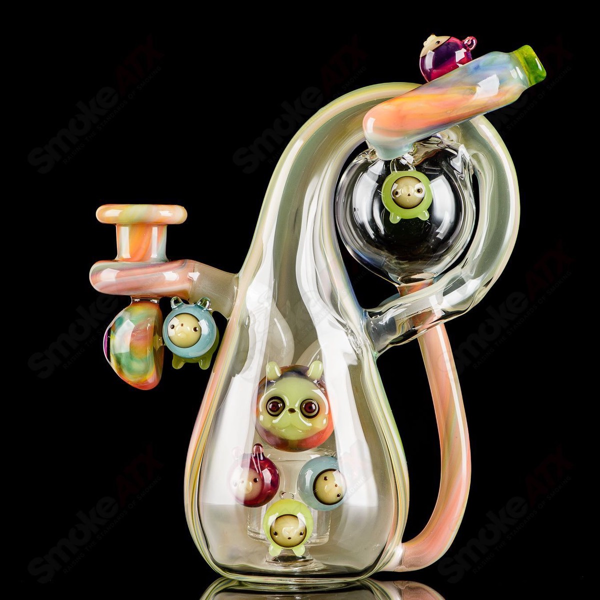 UV Tie Dye Chapie Infinity Bottle Recycler by Earl Jr. x Aquariust Glass