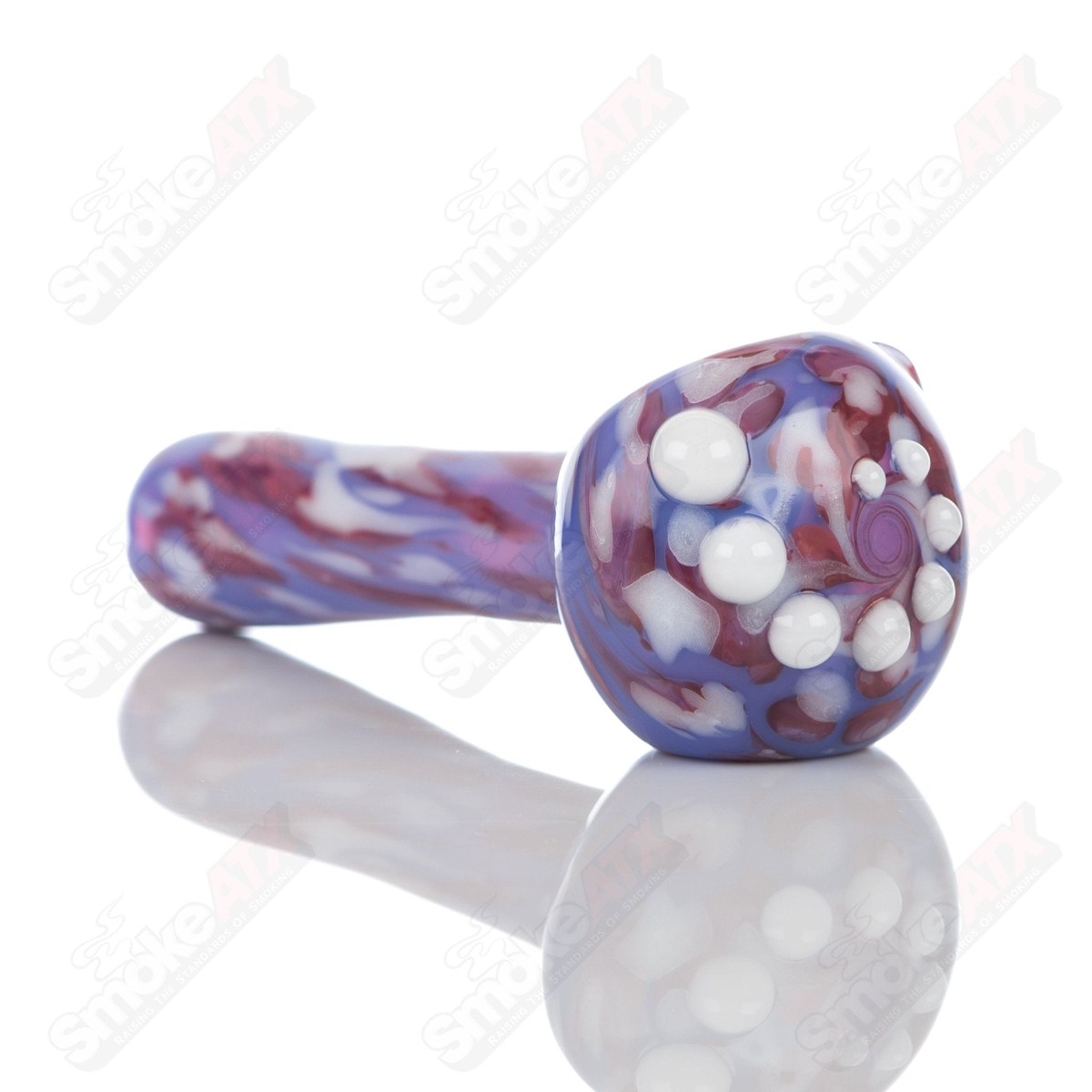 #1 Purple Splatter Spoon Pipe Adventures In Glass Blowing