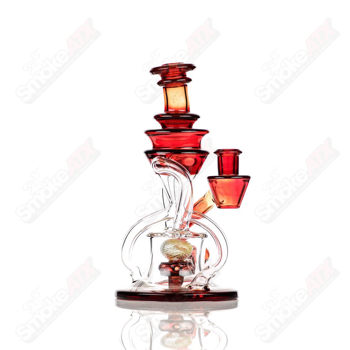 10mm V2 Double Up Experimental Blood Orange Recycler Cerio Glass