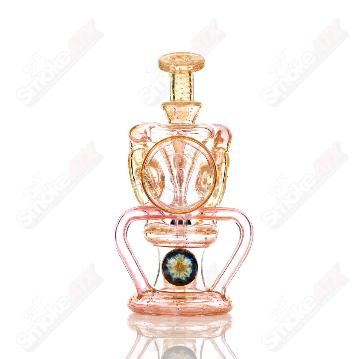 Double Doughnut Fumed Recycler Kaliber Glass