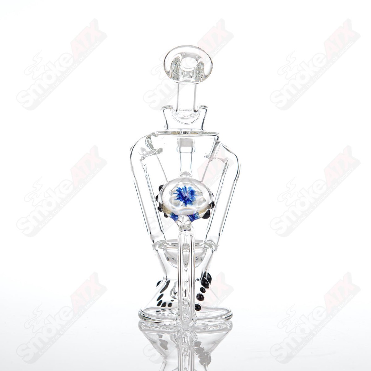 Clear Dual Uptake Recycler King Leo Glass