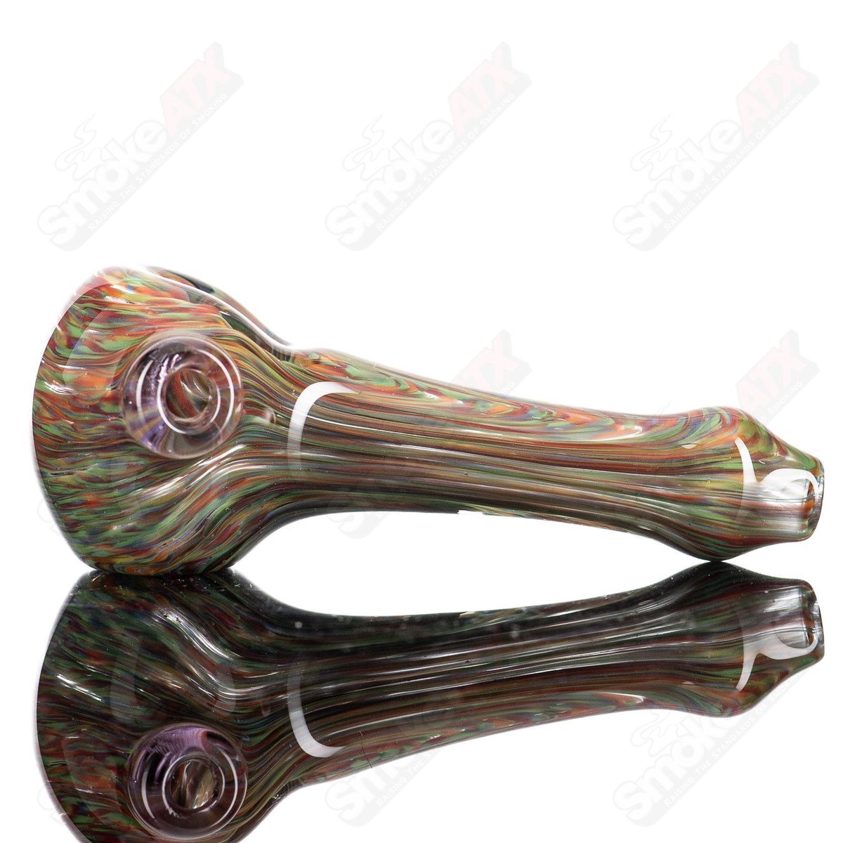 #1 Rainbow Grit Reversal Spoon by JMK Glass