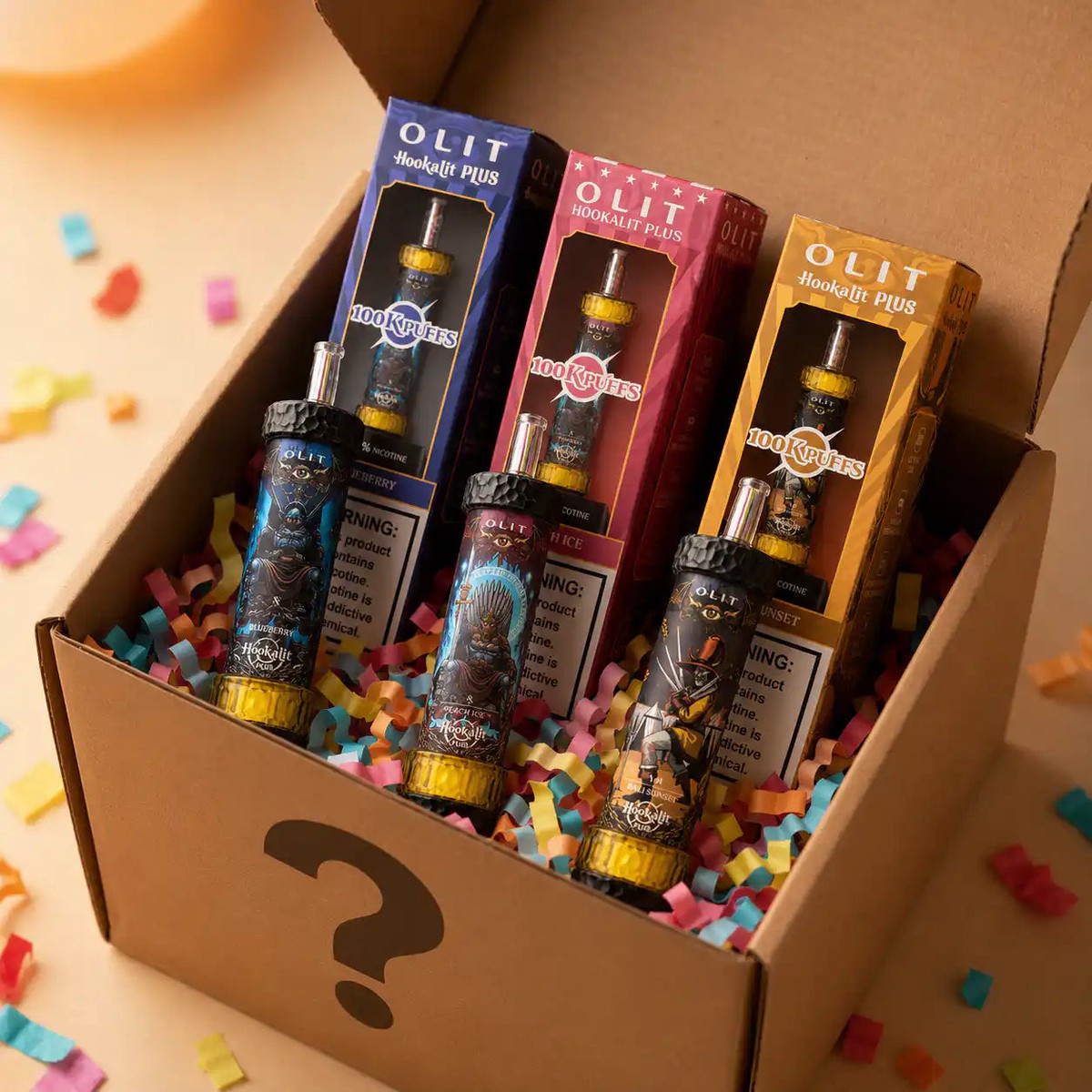 5 Pack Olit Hookalit Plus 100k Disposable E-Hookah Mystery Box