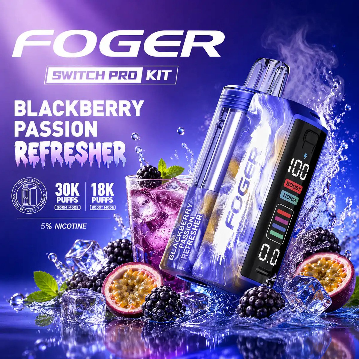 Blackberry Passion Refresher - Foger Switch Pro 30K Disposable Kit
