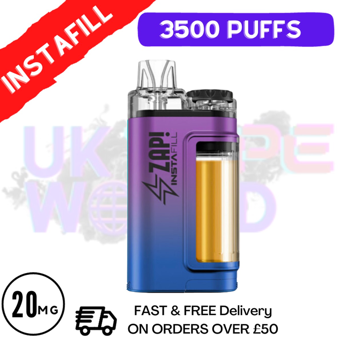 Zap Instafill Bar 3500 Puff Blue Sour Razz