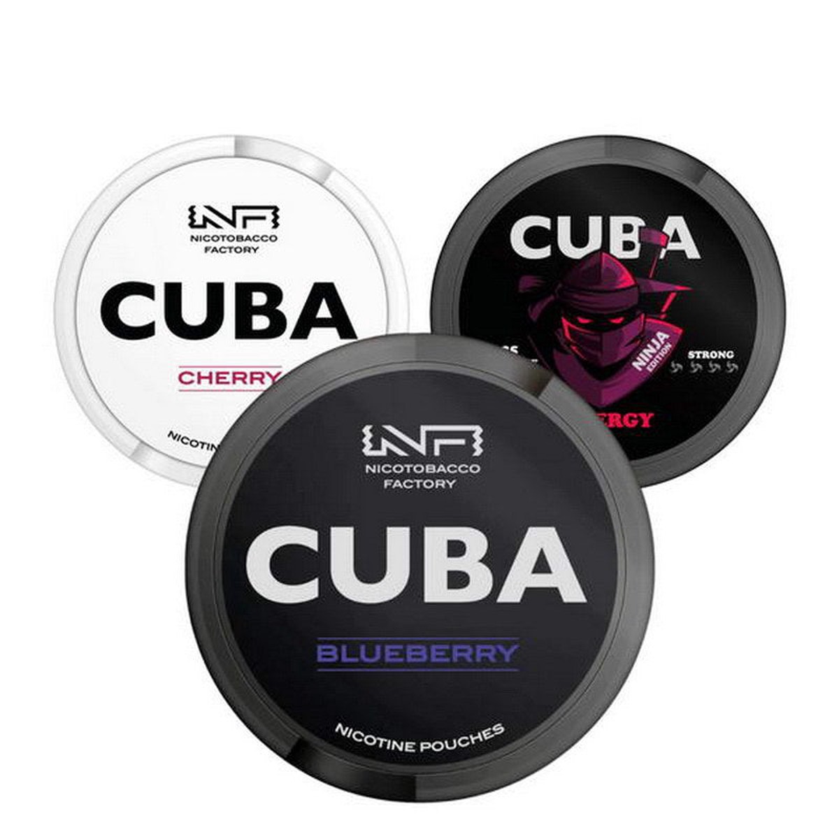 New Arrival Cuba Nicotine Pouches - White/ Black/ Ninjia