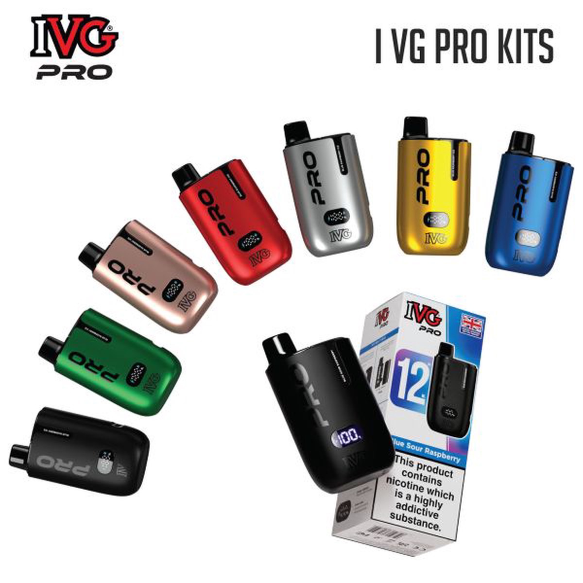 IVG PRO 12 Rechargeable Disposable Vape Kit 10000 Puffs 20mg E-Cig POD Kit TPD